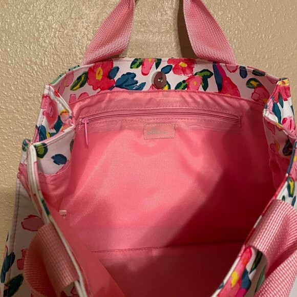 DONE Floral Tote Bag 100% cotton outside/Nylon inside Zipper Pocket - Picture 4 of 9
